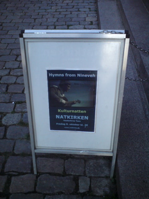 Poster outside the church