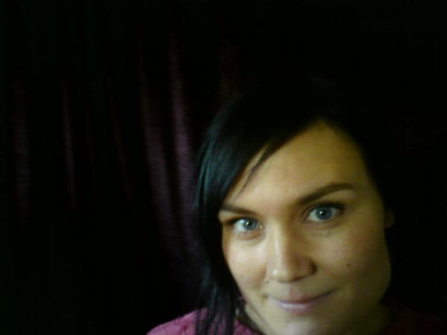 Beautiful Rebekka and the nasty velour background