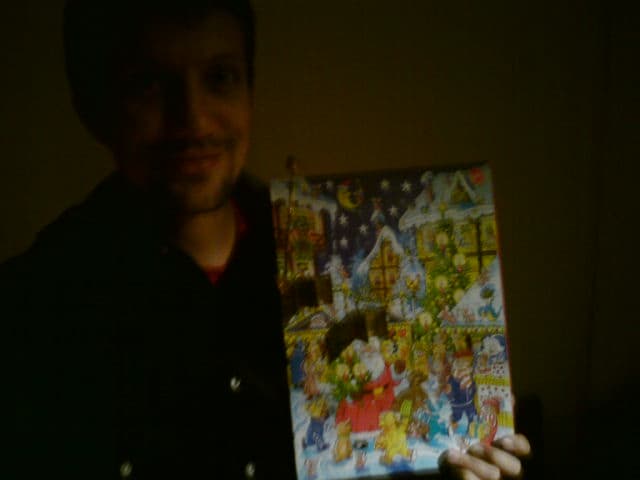 Magnus with the corny calendar